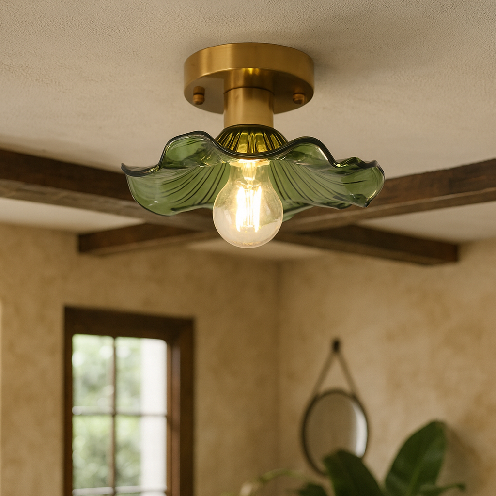 Verdant Glass Bloom Ceiling Light | Ormexis
