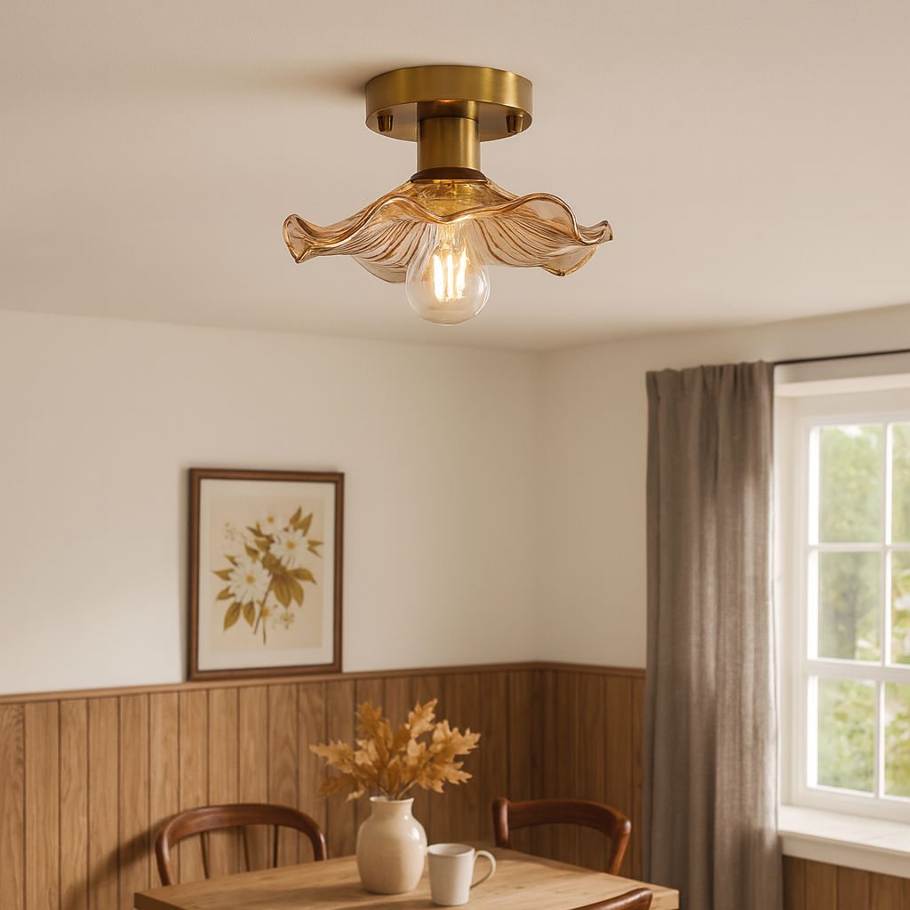 Verdant Glass Bloom Ceiling Light | Ormexis