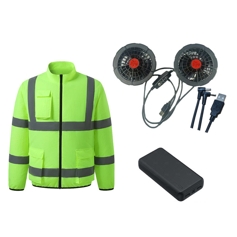 Men's Cooling Vest With Built-In Fans And Reflective Stripes