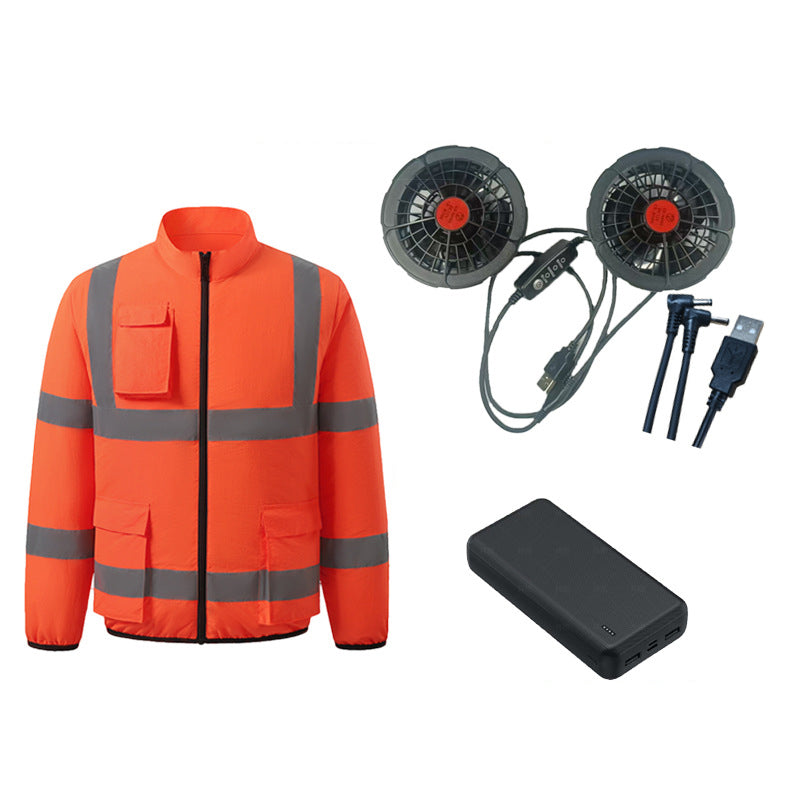 Men's Cooling Vest With Built-In Fans And Reflective Stripes