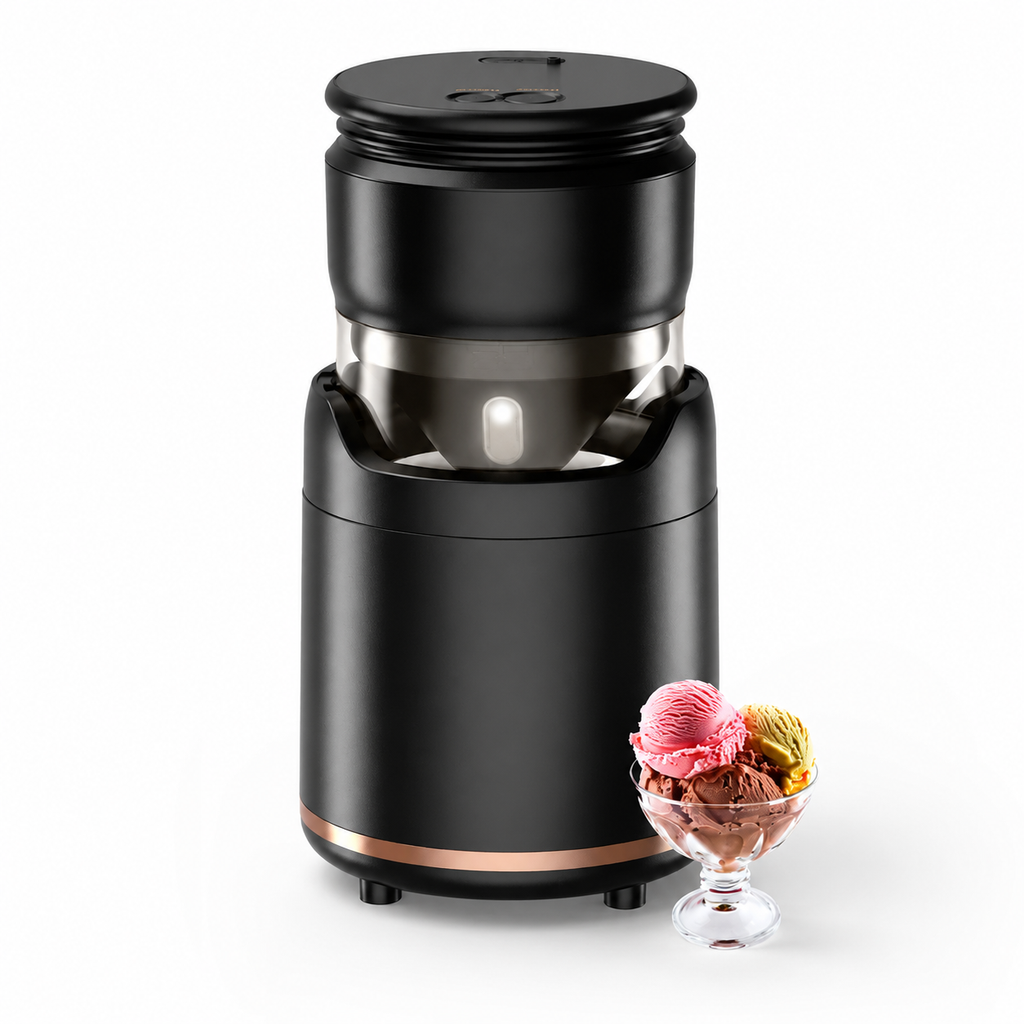 Apparecchio compatto per gelato fatto in casa con funzionamento automatico