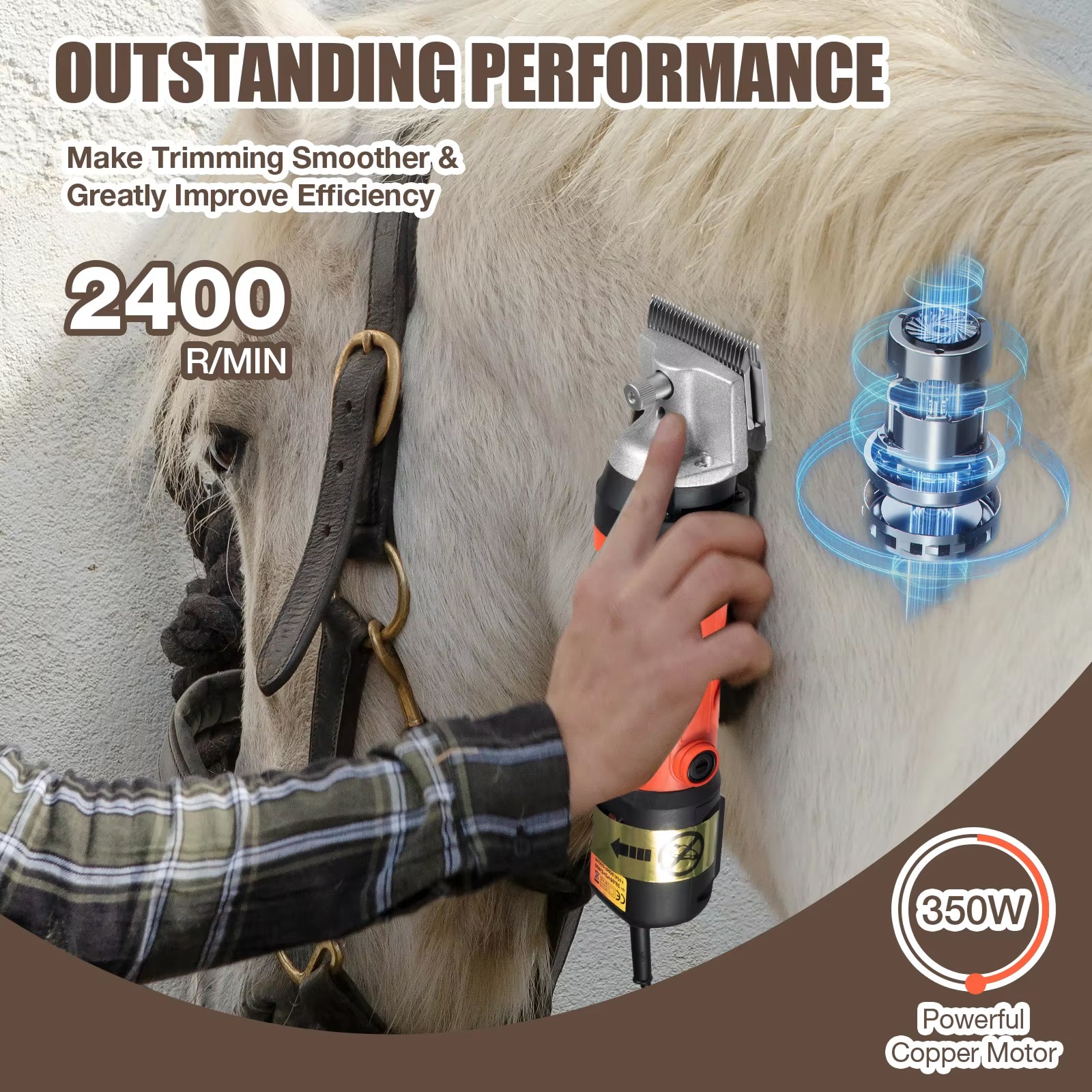 Equestrian Horse Clippers With Ultra Quiet Operation And Ergonomic Grip