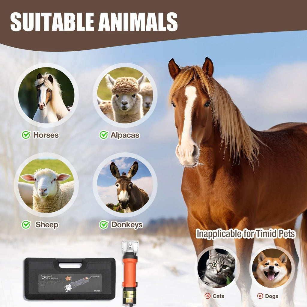 Equestrian Horse Clippers With Ultra Quiet Operation And Ergonomic Grip