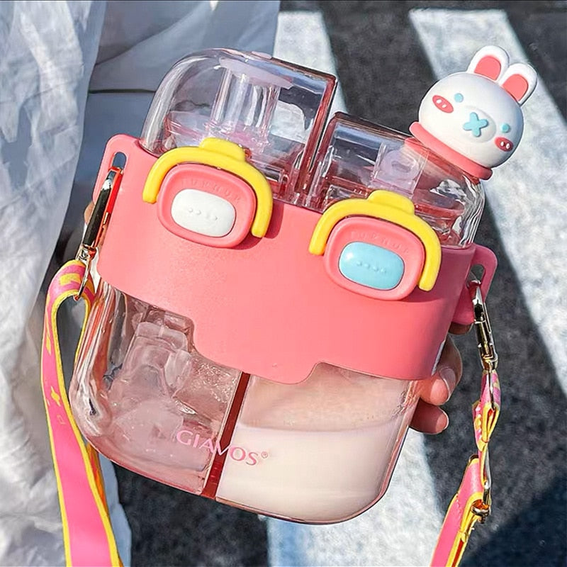 Láhev na vodu Hydration Buddy pro děti s designem dvojitého zásobníku