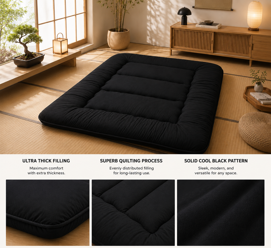 Foldable Tatami Floor Mattress, Four Inch Thick Futon For All Ages