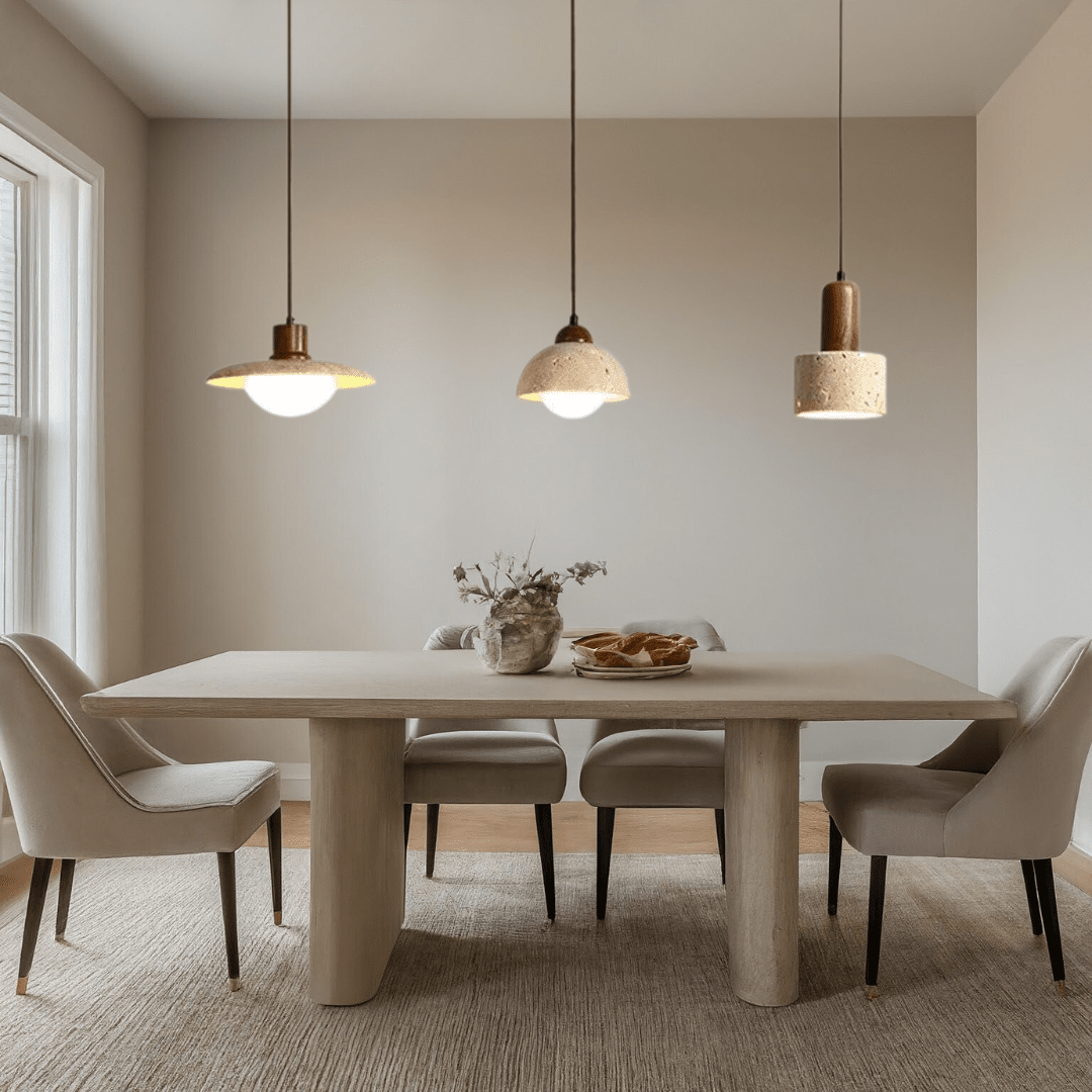 Lámpara Colgante Solena de Travertino para Hogares Modernos