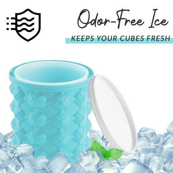 Máquina de Cubos de Gelo Compacta 2 em 1 com Forma de Silicone e Resfriador para Bebidas Frescas