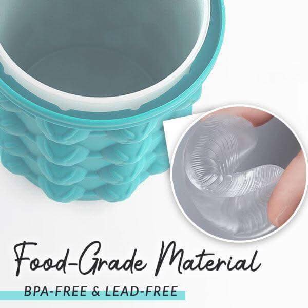 Máquina de Cubos de Gelo Compacta 2 em 1 com Forma de Silicone e Resfriador para Bebidas Frescas