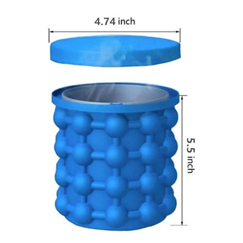 Máquina de Cubos de Gelo Compacta 2 em 1 com Forma de Silicone e Resfriador para Bebidas Frescas