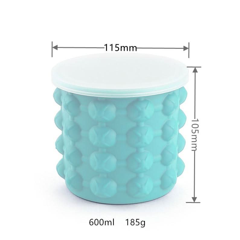 Máquina de Cubos de Gelo Compacta 2 em 1 com Forma de Silicone e Resfriador para Bebidas Frescas