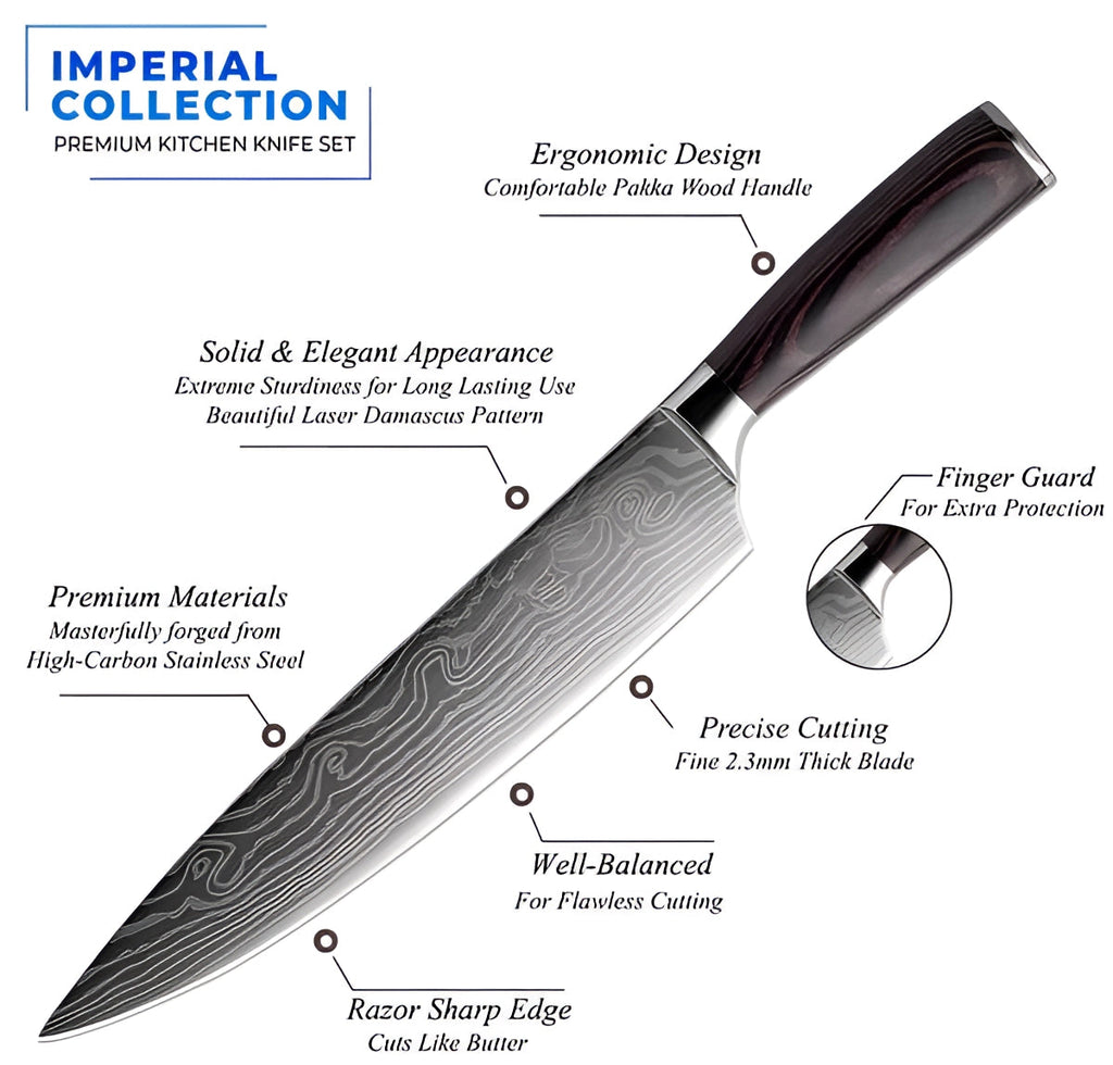 Ensemble de couteaux Imperial Collection avec lames en acier durables pour une découpe précise