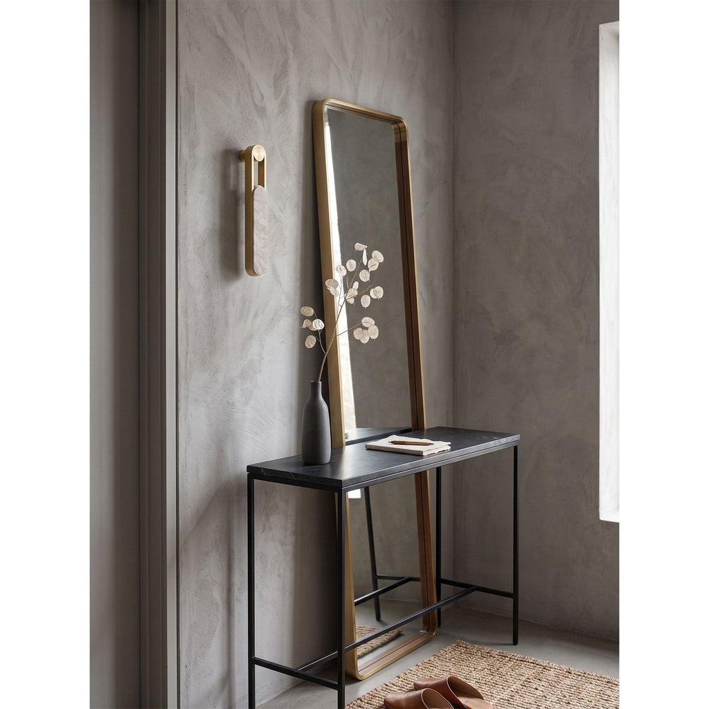 Lineaire kolomvormige albasten wandlamp voor de wastafel | Ormexis