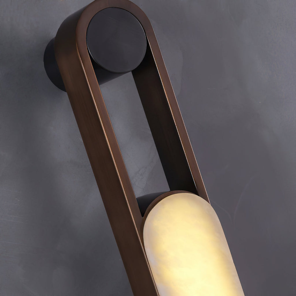 Lineaire kolomvormige albasten wandlamp voor de wastafel | Ormexis