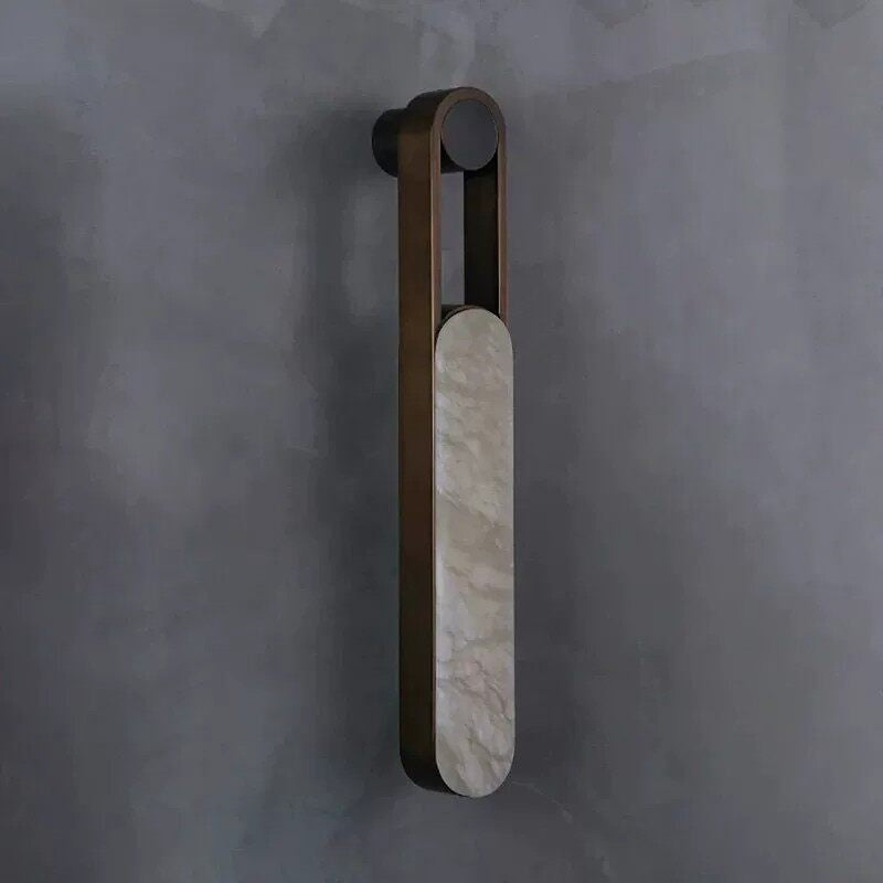 Lineaire kolomvormige albasten wandlamp voor de wastafel | Ormexis