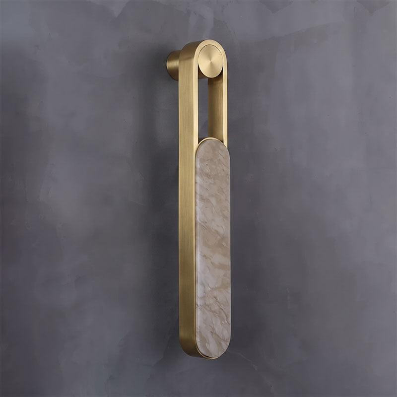 Lineaire kolomvormige albasten wandlamp voor de wastafel | Ormexis