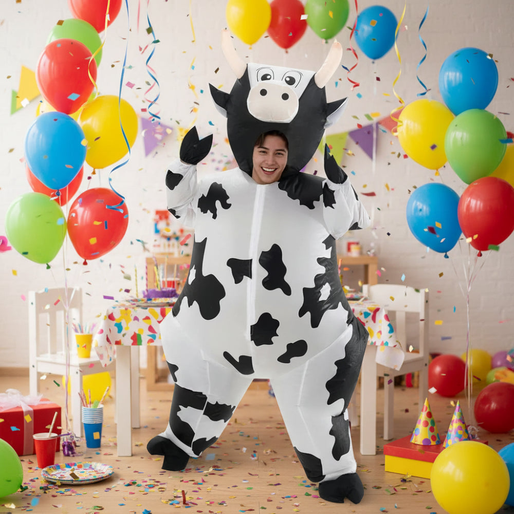 Air-Puffed Cow Costume For Adults, Fun Halloween Outfit For Parties And Events - Ormexis