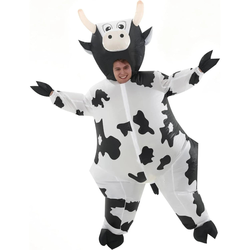Air-Puffed Cow Costume For Adults, Fun Halloween Outfit For Parties And Events - Ormexis
