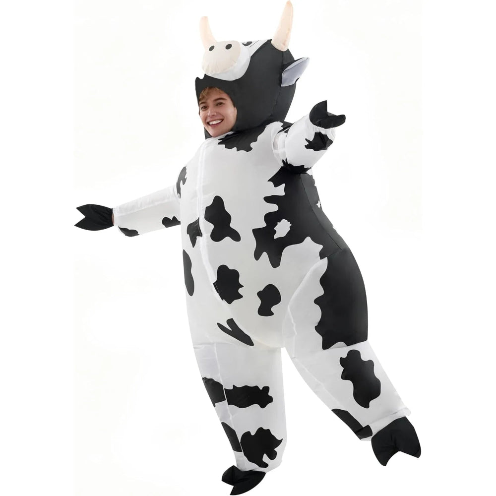 Air-Puffed Cow Costume For Adults, Fun Halloween Outfit For Parties And Events - Ormexis
