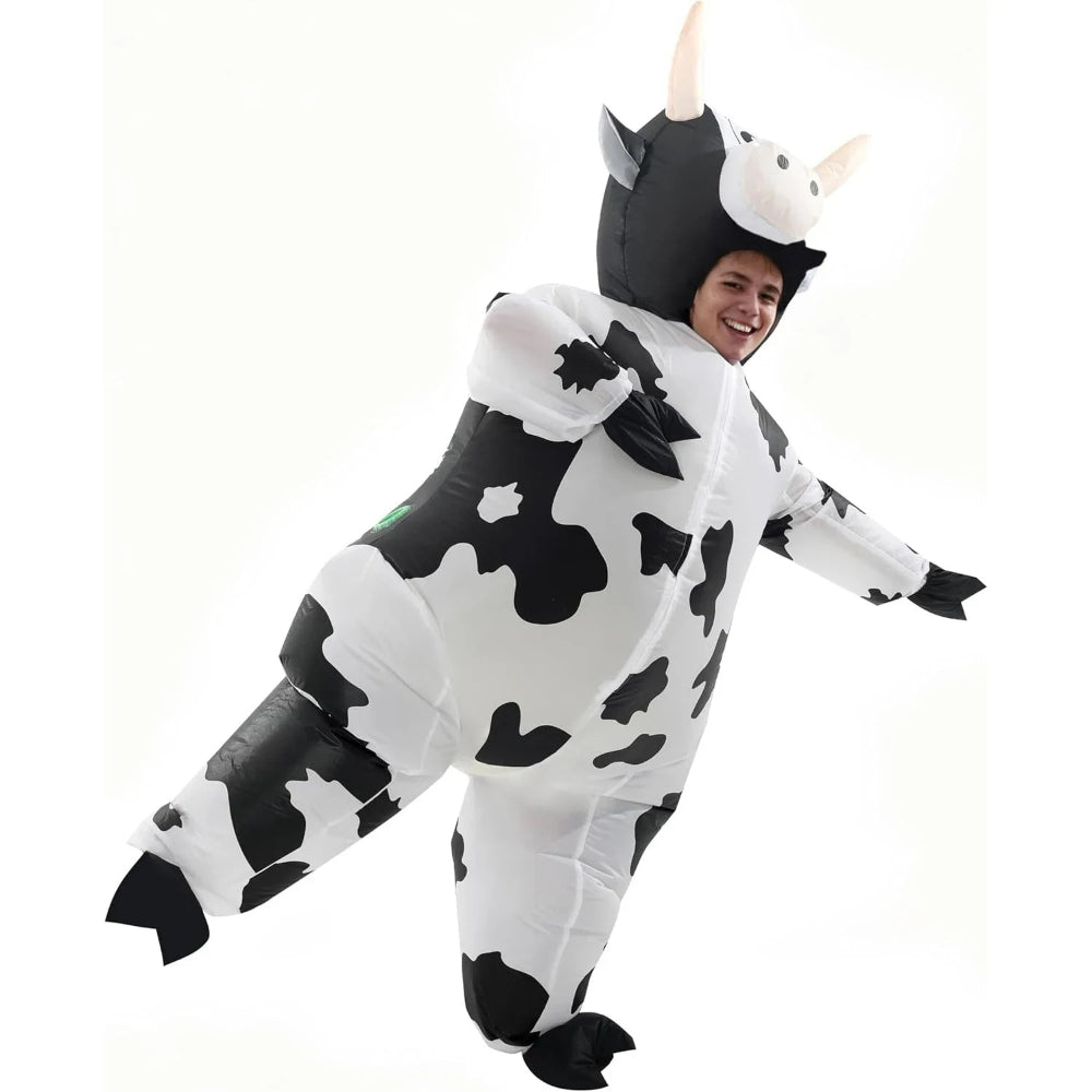 Air-Puffed Cow Costume For Adults, Fun Halloween Outfit For Parties And Events - Ormexis