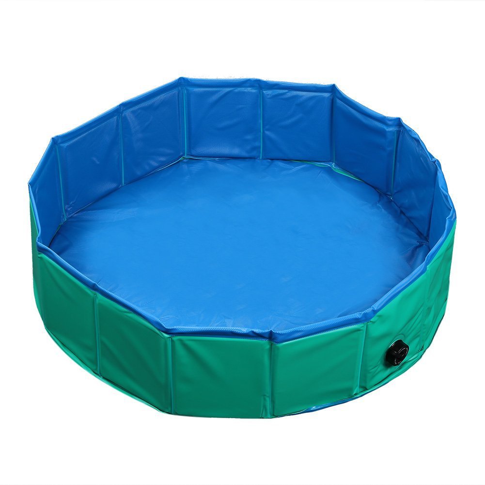 Piscine gonflable pliable pour petits à moyens chiens avec fond antidérapant