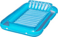 Inflatable Lounge Chair With Headrest And Cup Holders For Poolside Relaxation