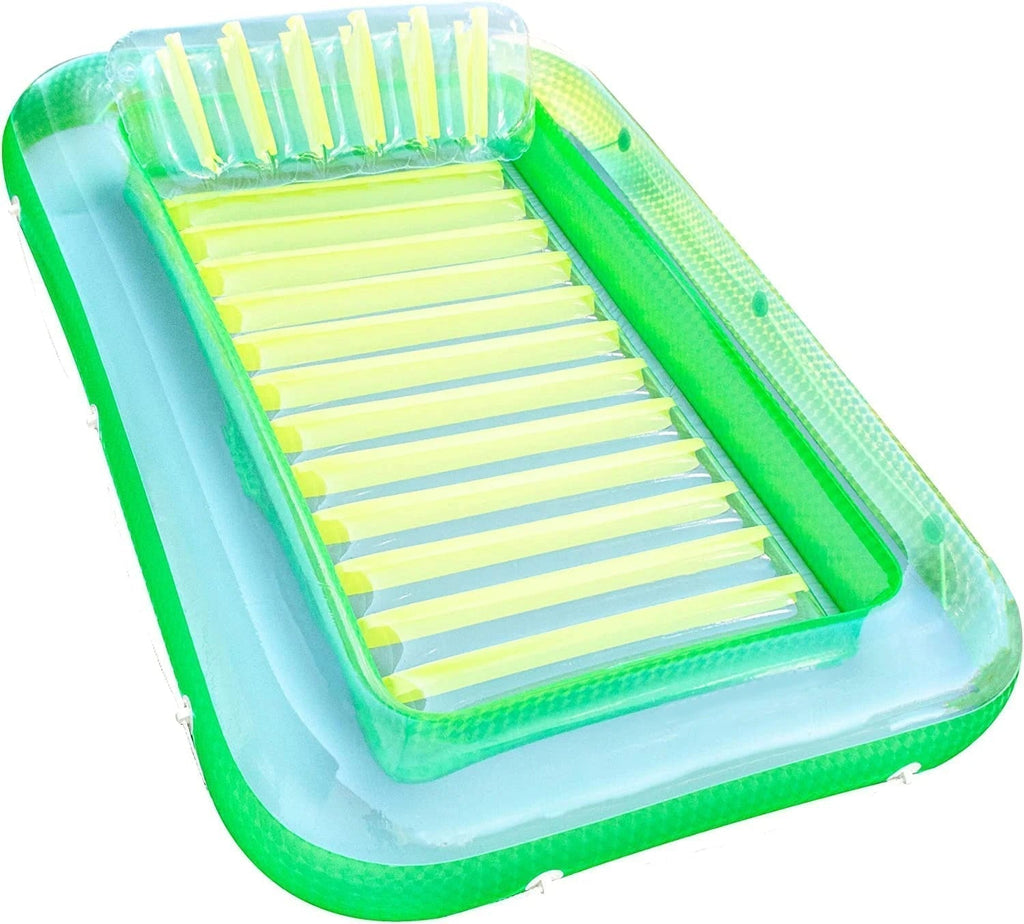 Inflatable Lounge Chair With Headrest And Cup Holders For Poolside Relaxation