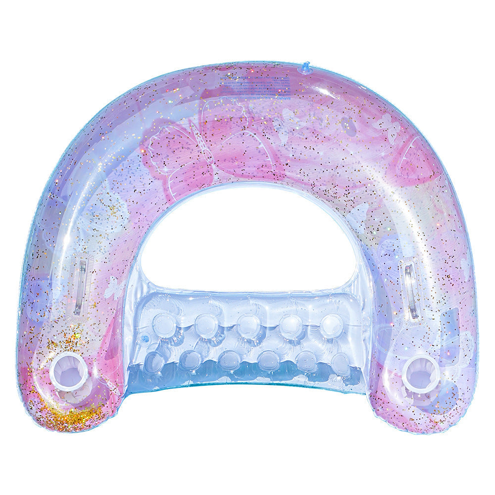 Inflatable Pool Chair With Mesh Lounge Float For Comfortable Poolside Relaxation
