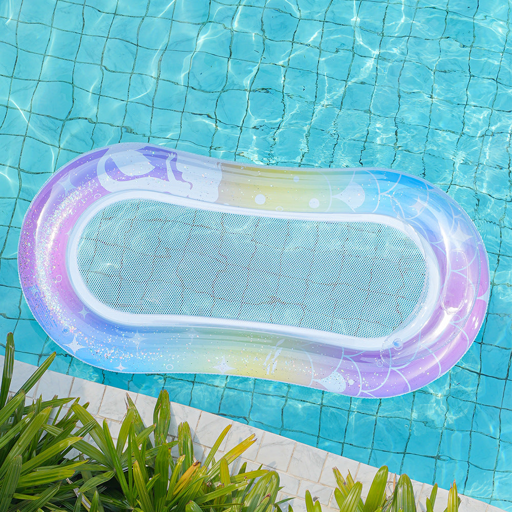 Inflatable Pool Chair With Mesh Lounge Float For Comfortable Poolside Relaxation