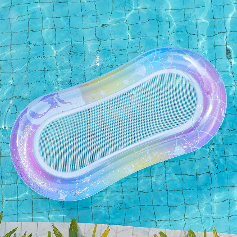 Inflatable Pool Chair With Mesh Lounge Float For Comfortable Poolside Relaxation