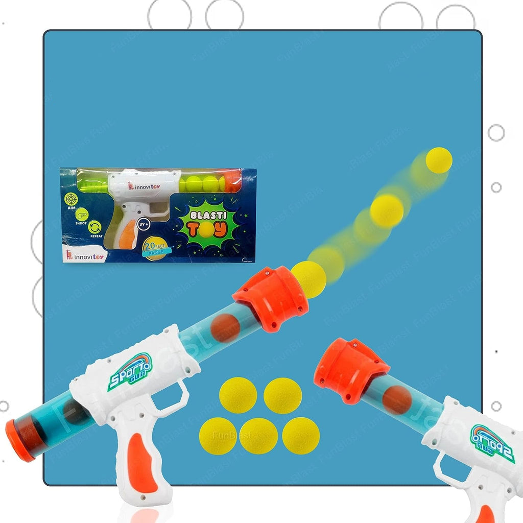 Air Pressure Action Shooting Game For Kids With Five Cushioned Foam Balls Indoor Outdoor Fun - Ormexis