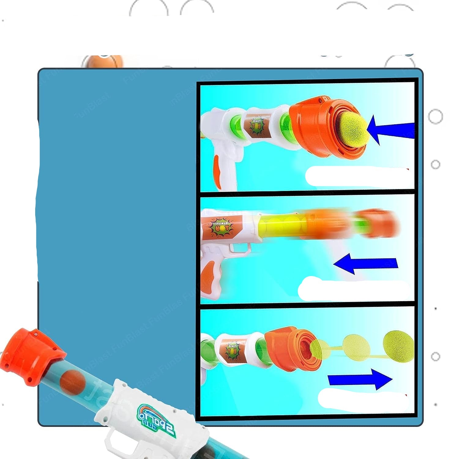 Air Pressure Action Shooting Game For Kids With Five Cushioned Foam Balls Indoor Outdoor Fun - Ormexis