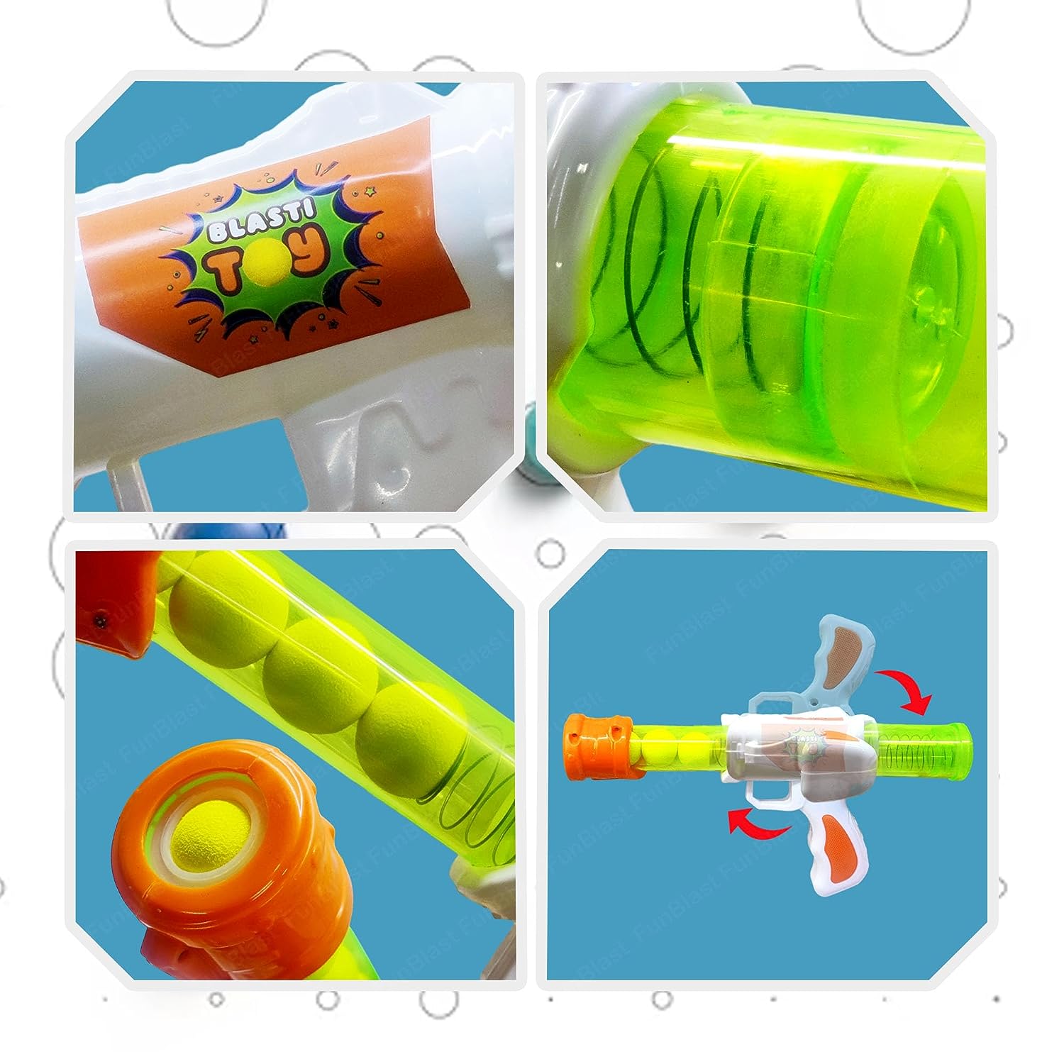 Air Pressure Action Shooting Game For Kids With Five Cushioned Foam Balls Indoor Outdoor Fun - Ormexis