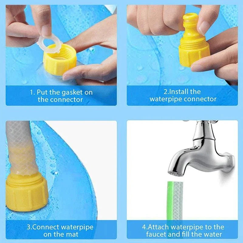 Dog Splash Pad With Sprinklers And Durable Water Mat For Cooling Fun