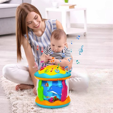 Brinquedo de Bateria Interativo para Bebés com Luzes e Música