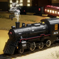 Interaktives Eisenbahn-Set: Batteriebetriebene Lokomotive mit Lichtern und realistischem Dampfeffekt