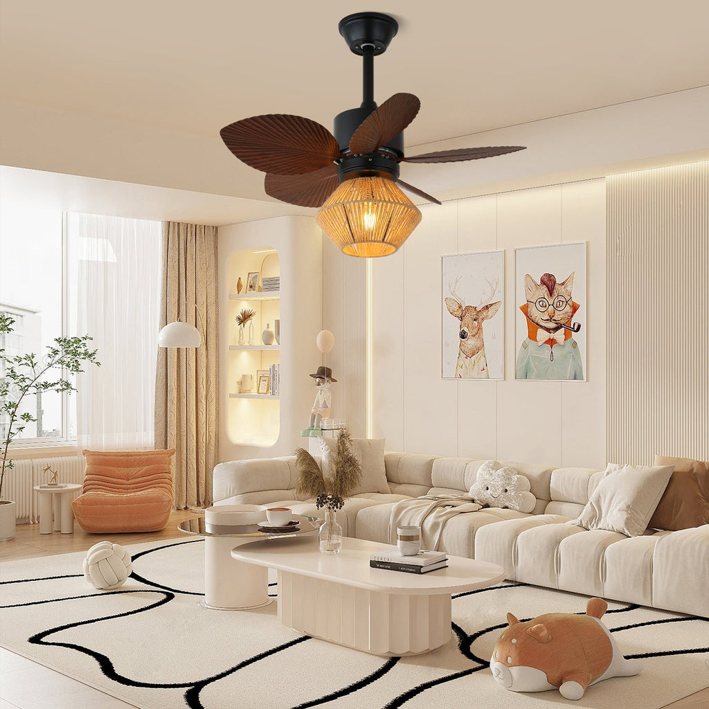 Faceted Woven Ceiling Fan Light | Ormexis