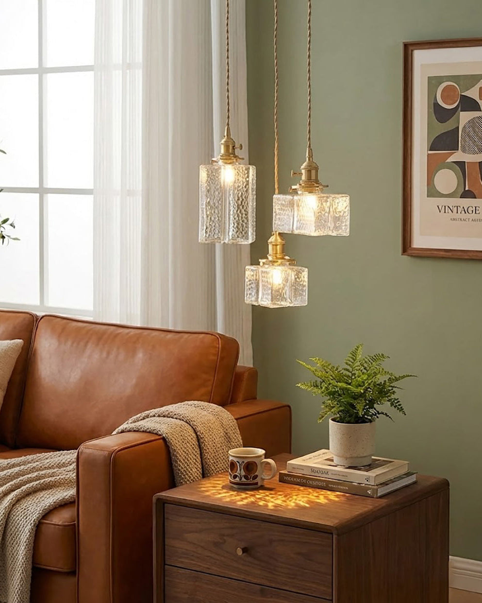 Závěsné svítidlo JewelGlass Sleek pro moderní kuchyňský prostor
