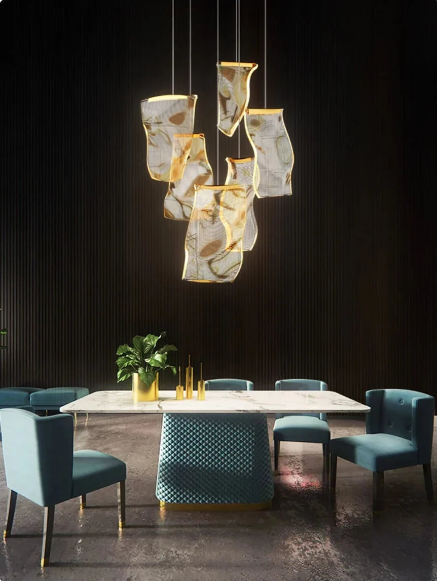 Nowoczesna postmodernistyczna lampa wisząca w stylu klatki schodowej Jonas | Ormexis