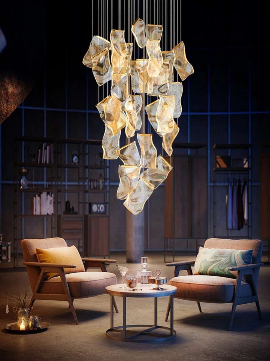 Nowoczesna postmodernistyczna lampa wisząca w stylu klatki schodowej Jonas | Ormexis