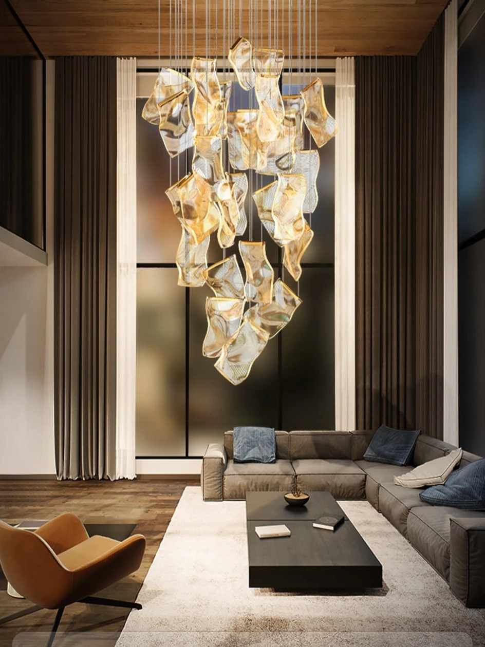Nowoczesna postmodernistyczna lampa wisząca w stylu klatki schodowej Jonas | Ormexis