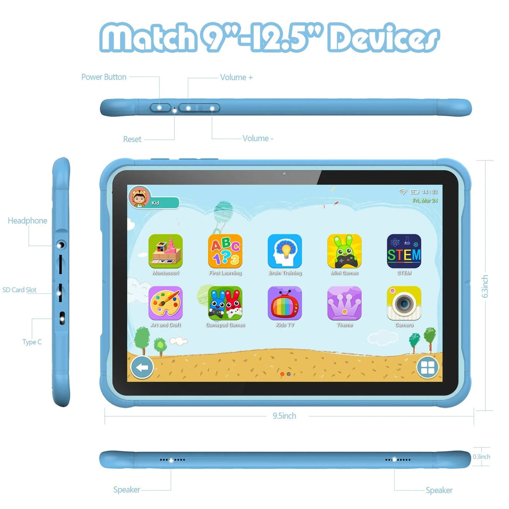 Dětský vzdělávací tablet s HD displejem, čtyřjádrovým procesorem a rozšiřitelnou pamětí