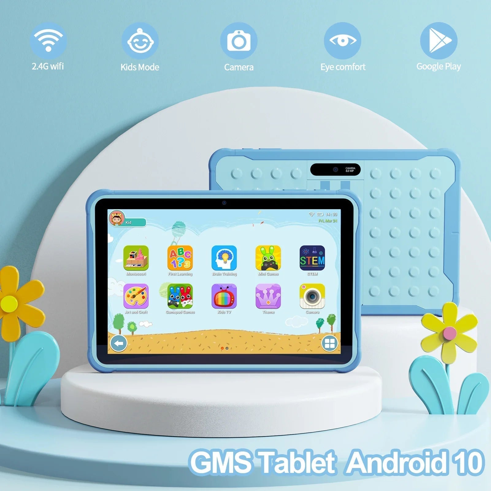 Dětský vzdělávací tablet s HD displejem, čtyřjádrovým procesorem a rozšiřitelnou pamětí