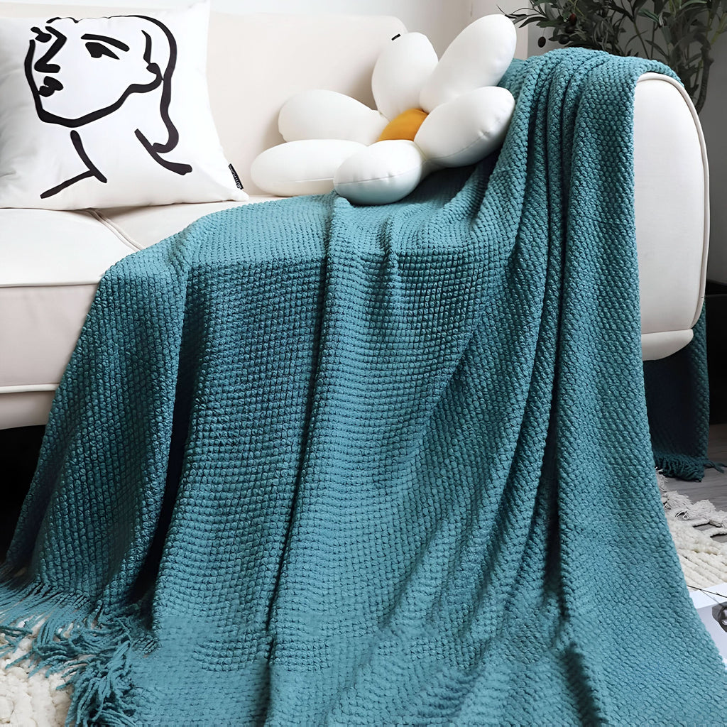 Pătură călduroasă din fleece KnitCove cu interior plușat, pentru utilizare pe tot parcursul anului