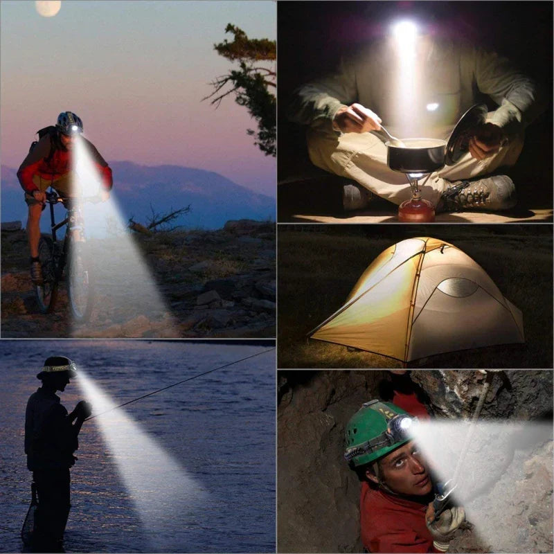 Lampe frontale LED rechargeable avec zoom, étanche, pour une utilisation par tous les temps