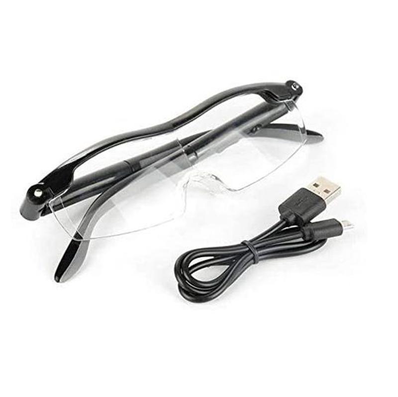Óculos de Leitura com Lupa LED e Luz Ajustável para Visão Clara