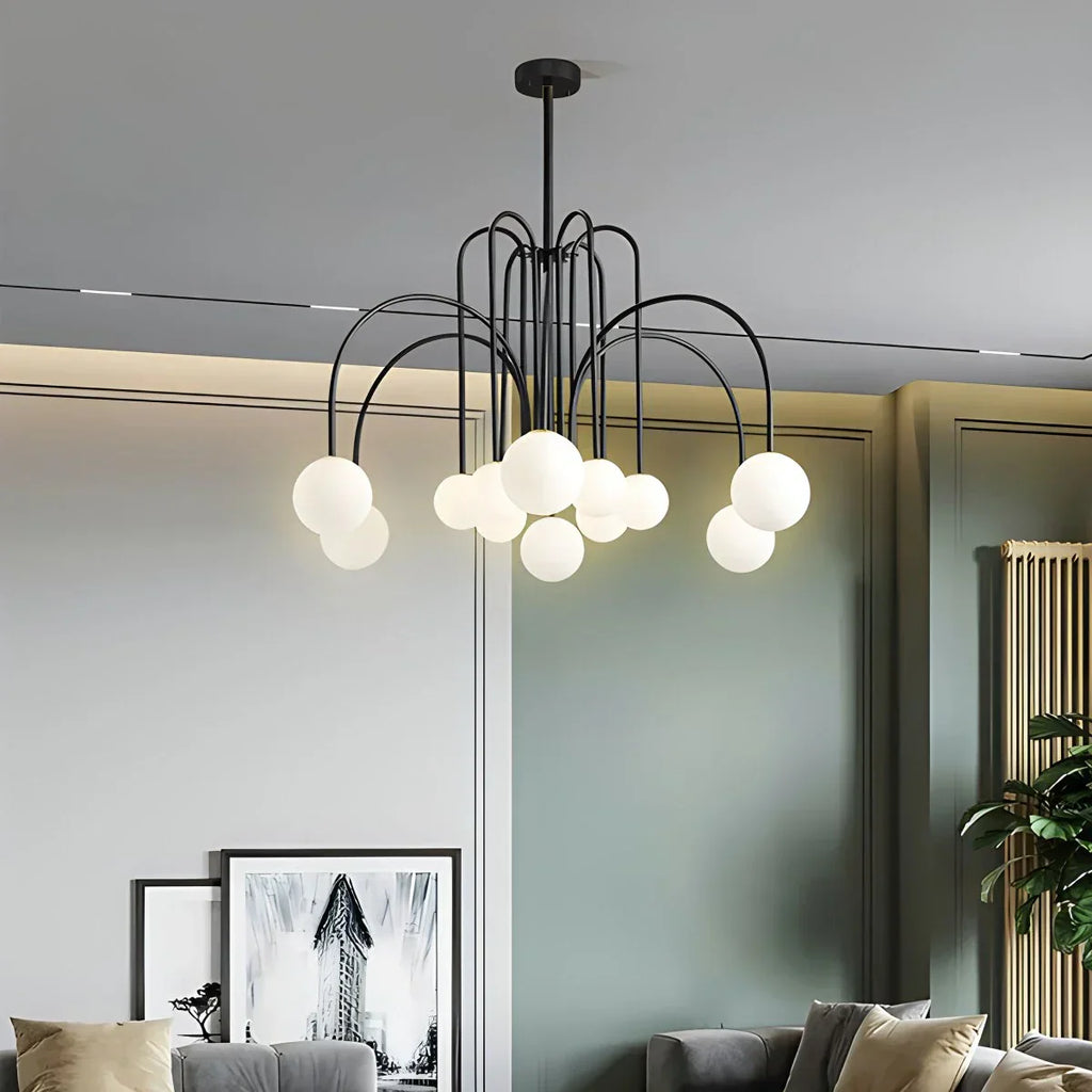 Avi Glass Chandelier With Double Layer Design Contemporary Ceiling Light