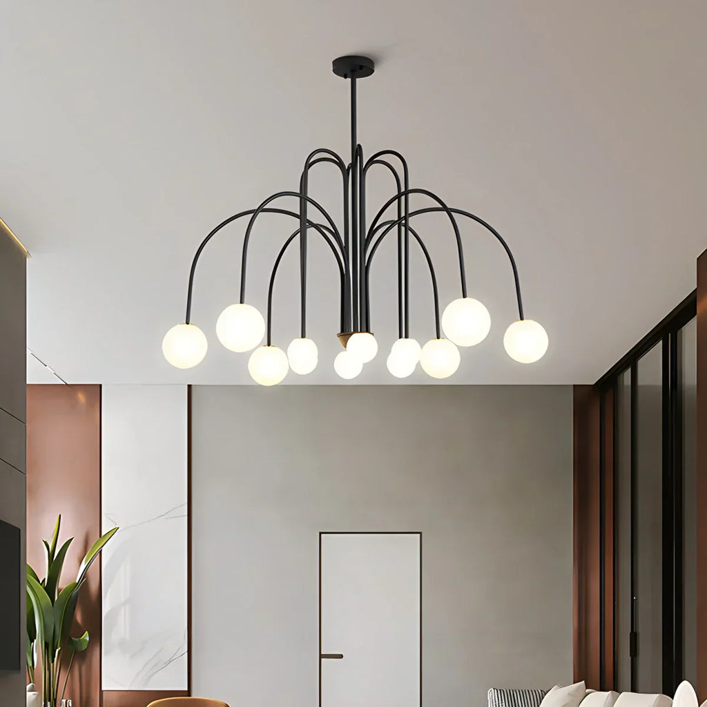 Avi Glass Chandelier With Double Layer Design Contemporary Ceiling Light