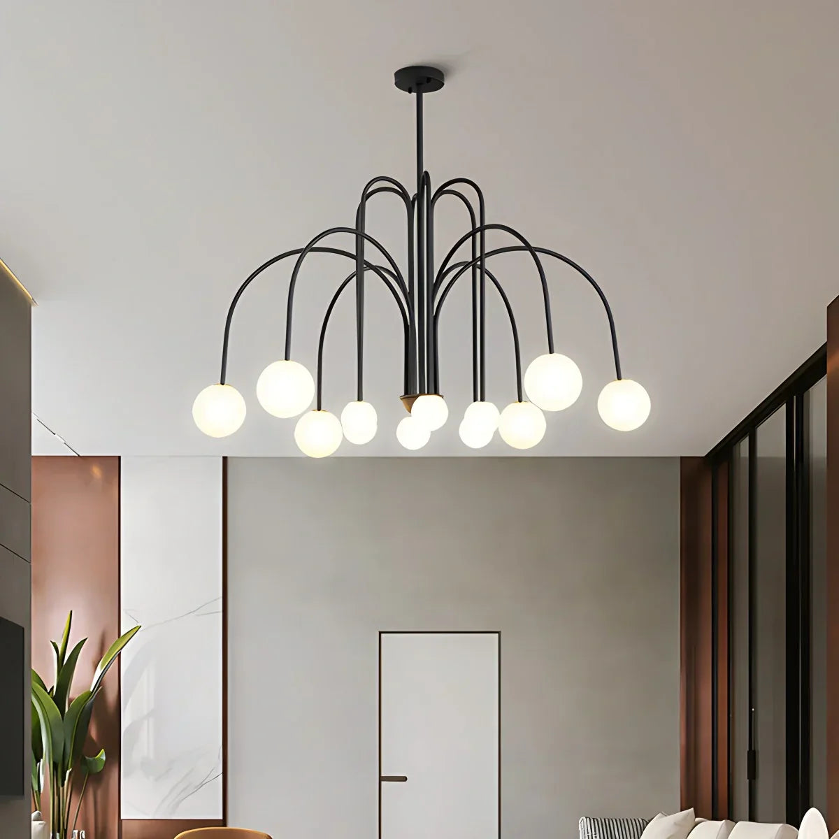 Avi Glass Chandelier With Double Layer Design Contemporary Ceiling Light