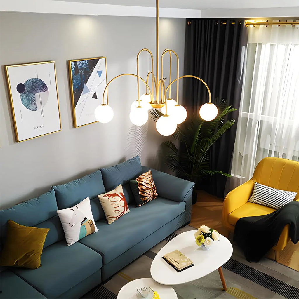 Avi Glass Chandelier With Double Layer Design Contemporary Ceiling Light