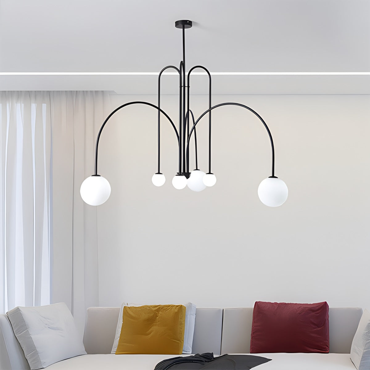 Avi Glass Chandelier With Double Layer Design Contemporary Ceiling Light